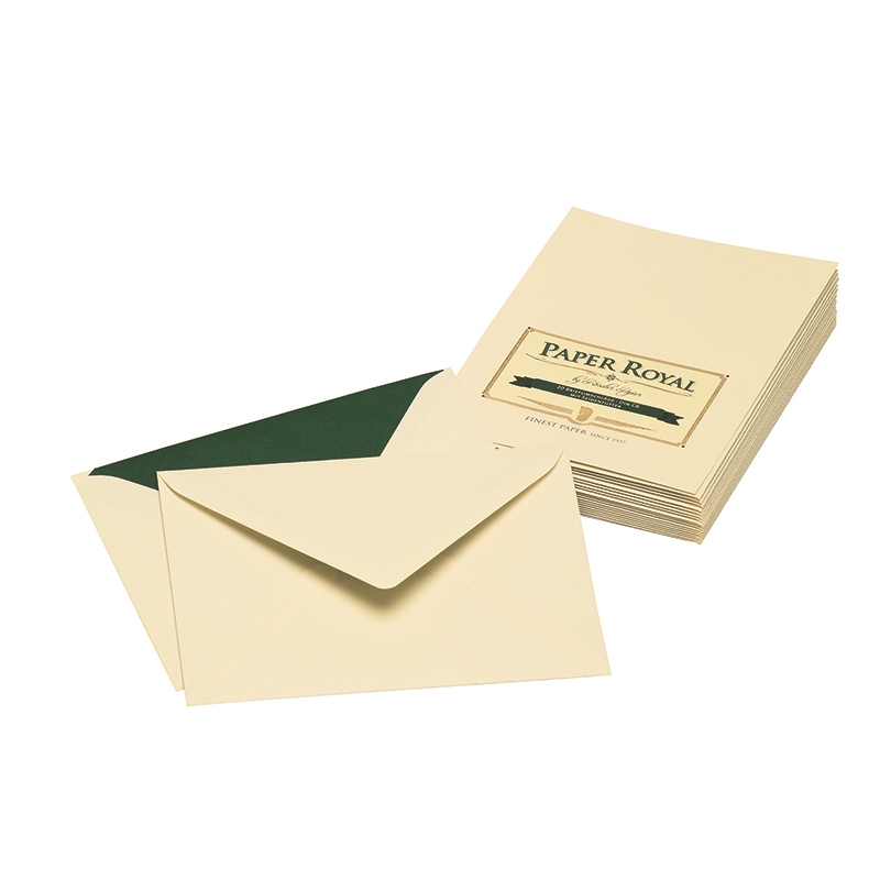 Kuvert C6 Paper Royal 20 st grön/beige