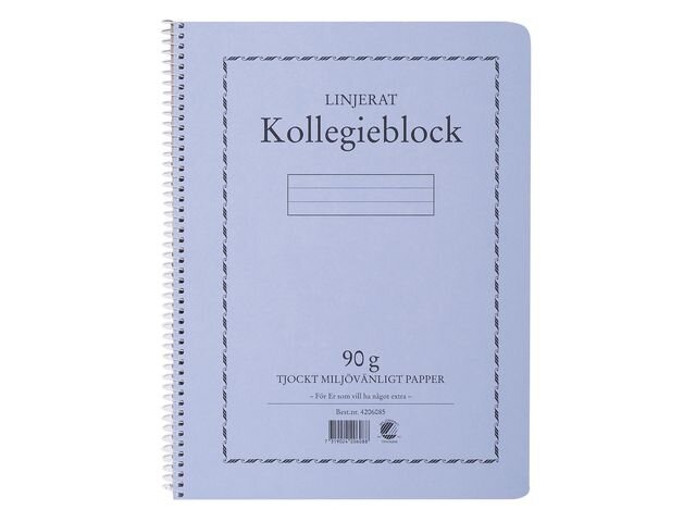 Kollegieblock A4 90 gr linjerat