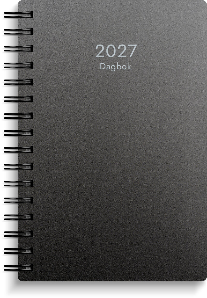 Dagbok 2027 svart PP-plast