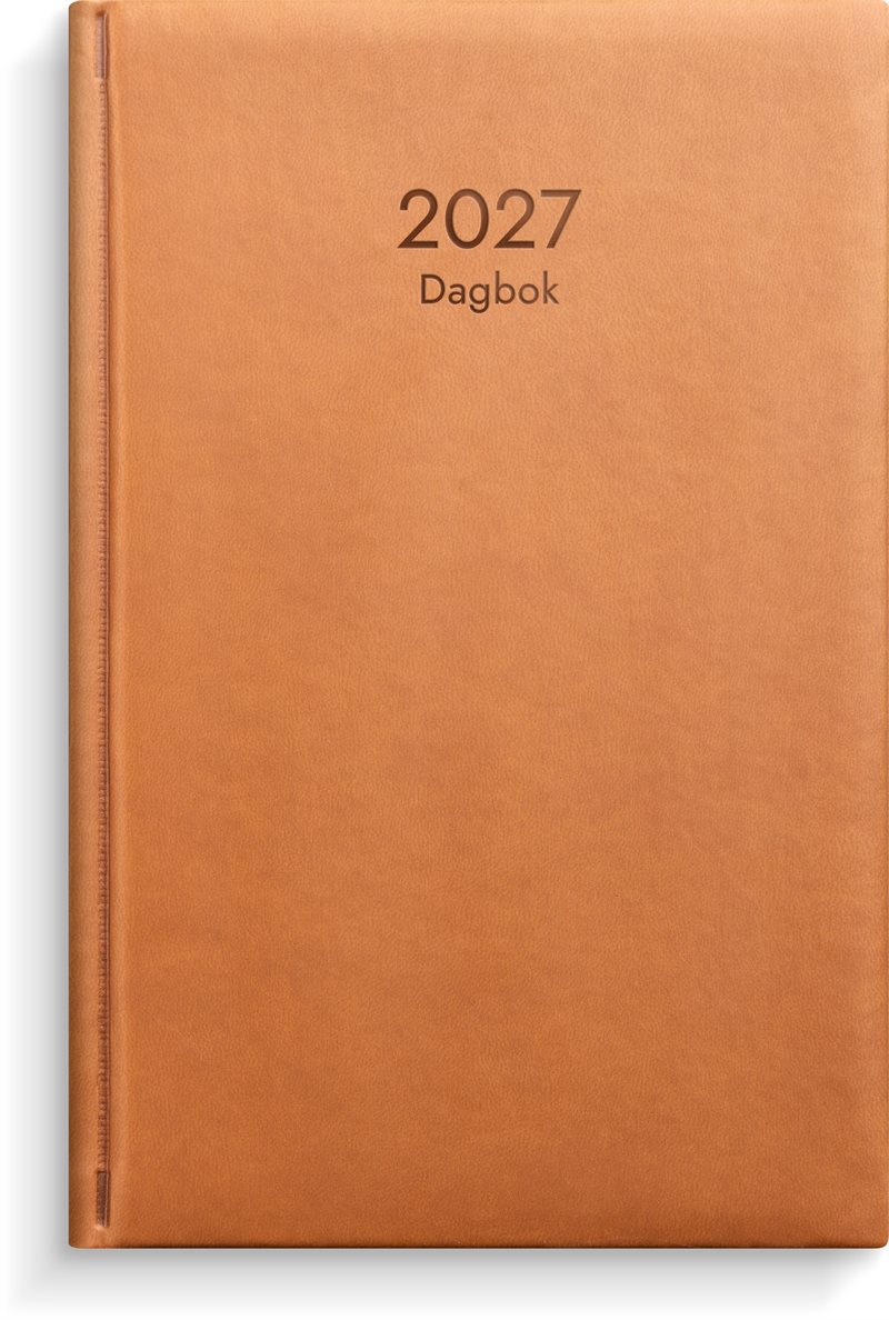 Dagbok 2027 cognac konstläder