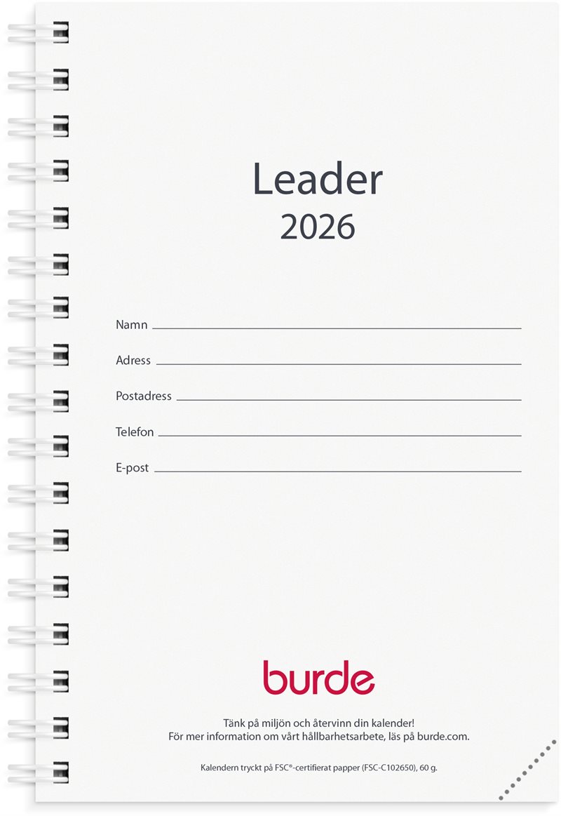 Kalender 2026 Leader refill