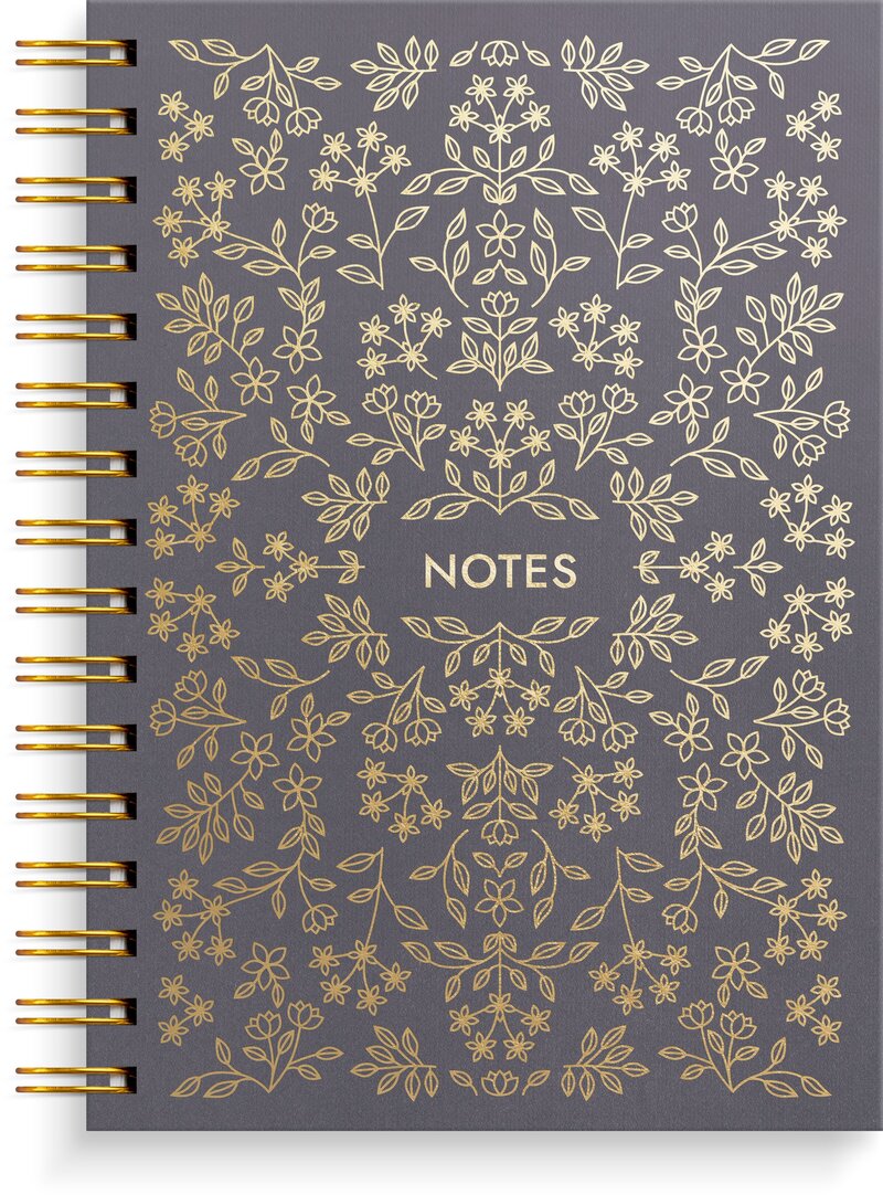 Notebook A5 black flower