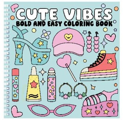 Cute Vibes Bold and Easy Coloring Book