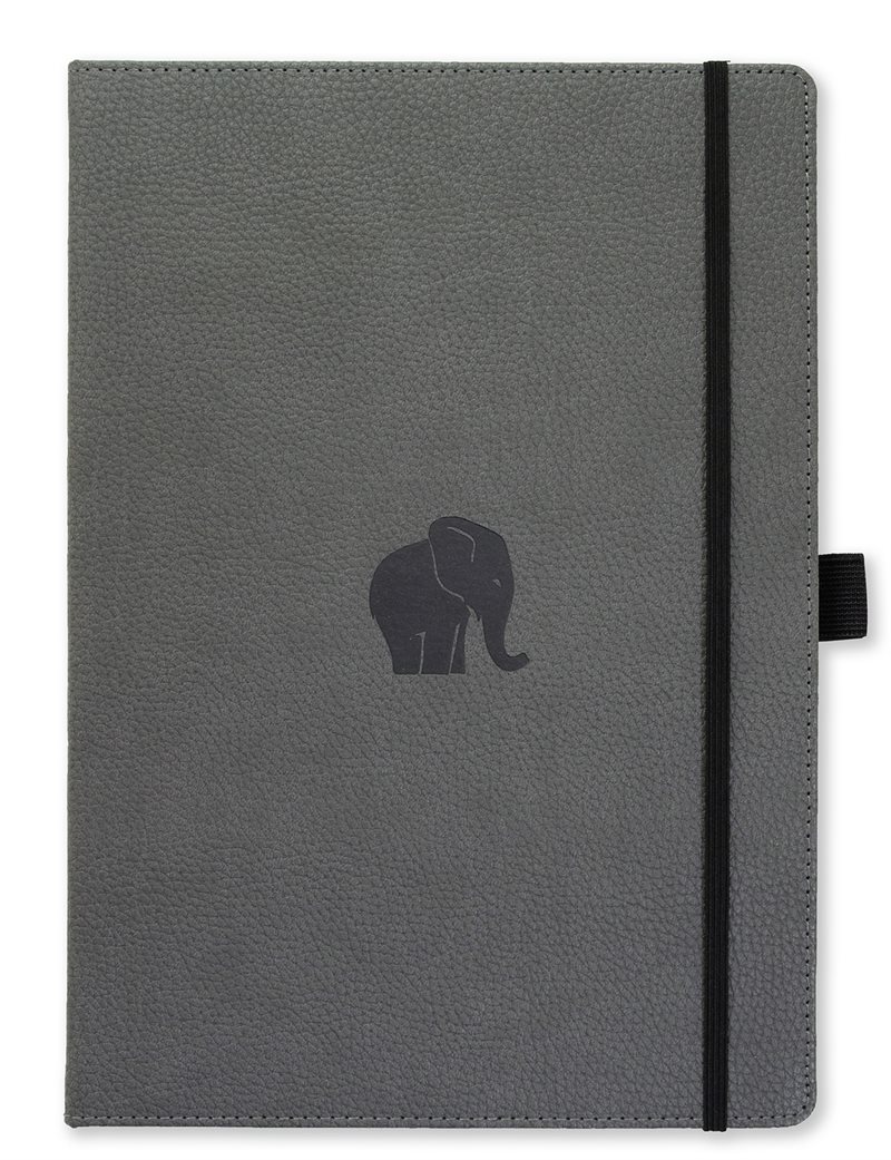 Dingbats* Wildlife A4+ Dotted - Grey Elephant Notebook