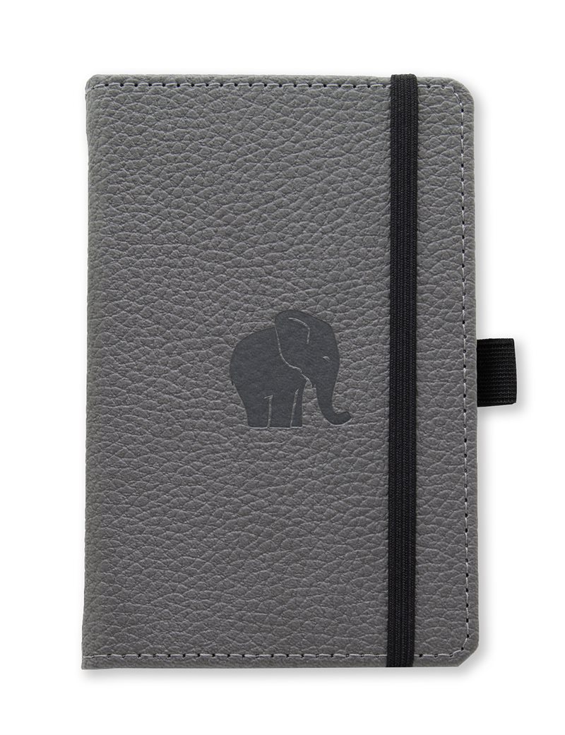 Dingbats* Wildlife A6 Pocket Graph - Grey Elephant Notebook