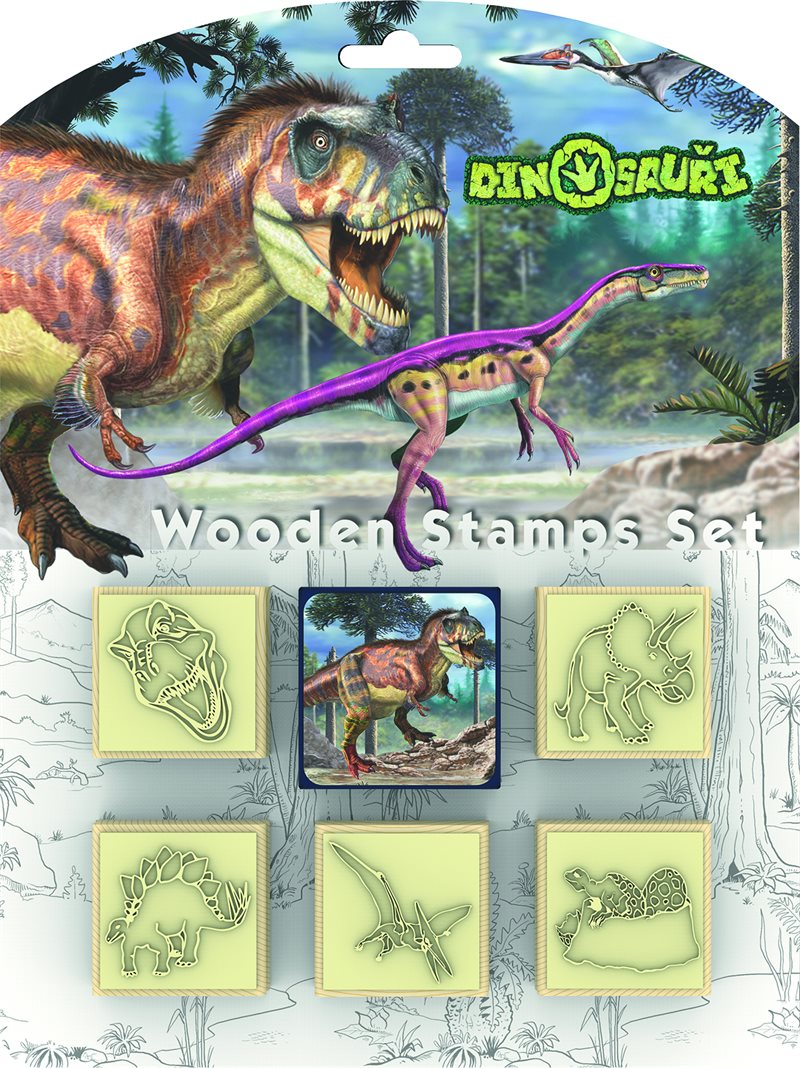 Dinosaurier - Wooden stamps set