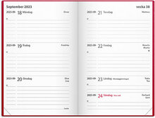 Kalender 2023 Leader rött konstläder